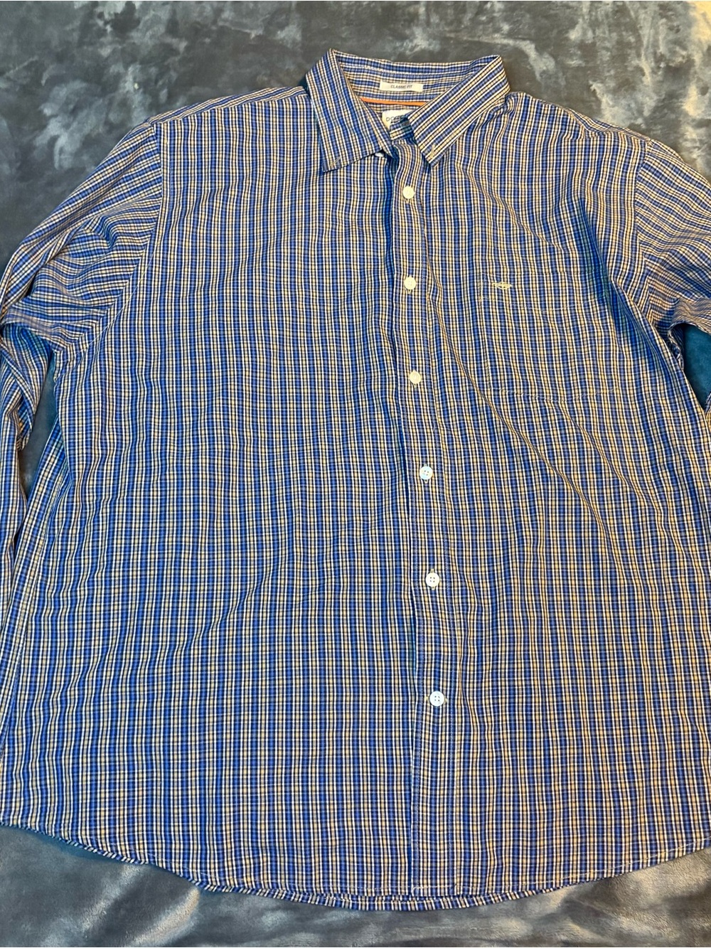 Dockers Blue and White Plaid Button-Down Shirt